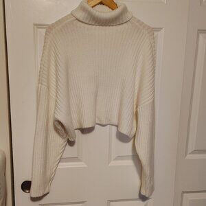 Windsor Chunky Knit Cropped Turtleneck Acrylic Sweater